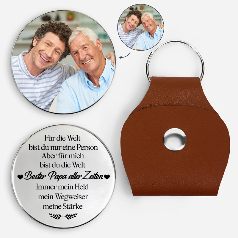Für Die Welt Bist Du Ein Papa - Personalisierte Geschenke Foto | Pocket Hug Schlüsselanhänger Papa Mama