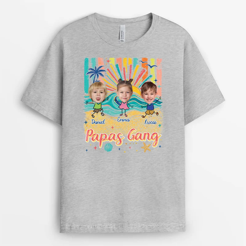 Mamas Gang - Personalisiertes Geschenk | Sommer T Shirt Gesicht Papa Mama