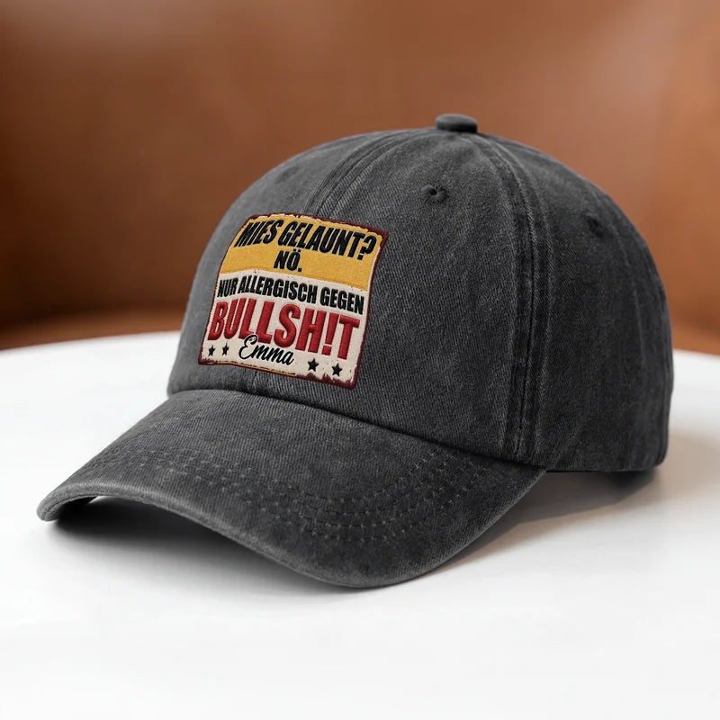 [3D-Optik] Mies Gelaunt Nö Nur Allergisch Gegen Bullshit - Personalisierte Geschenke Lustig | Washed Cap