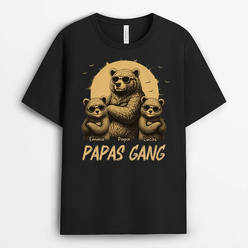 Papas Gang - Personalisiertes Geschenk | Bär Opa Papa Shirt
