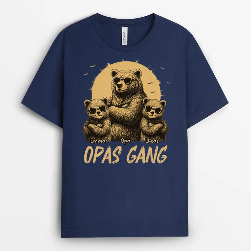 Papas Gang - Personalisiertes Geschenk | Bär Opa Papa Shirt
