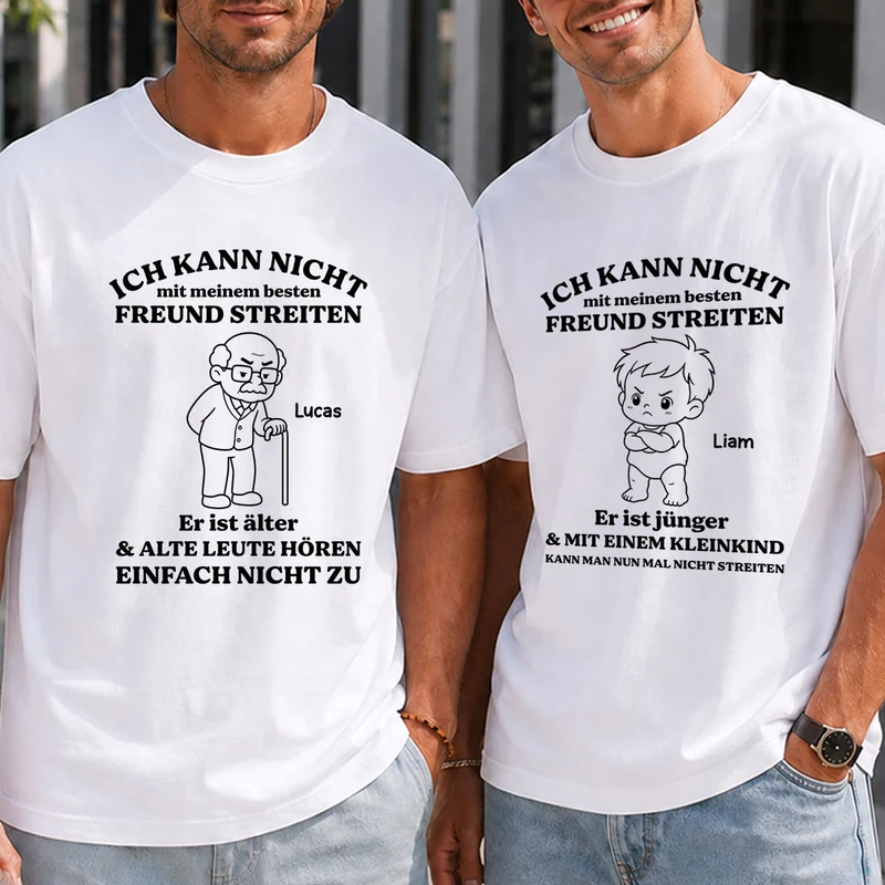 Ich Kann Nicht Mit Meiner Besten Freundin Streiten - Personalisierte Geschenke Lustig | T Shirt Freundin Weiß