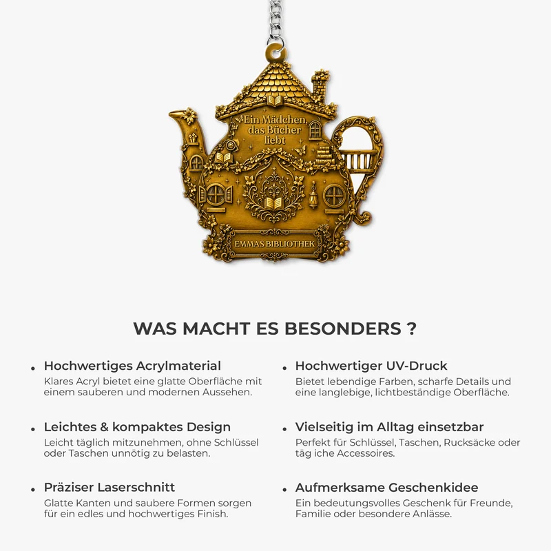 Ein Mädchen Das Bücher Liebt - Personalisierte Geschenke Für Leseratten Frauen Männer | Acryl Schlüsselanhänger