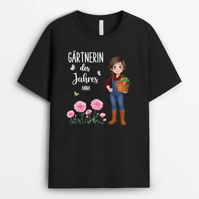 Gärtner Des Jahres Blume Geburtsmonat - Personalisiertes Geschenk | Garten T Shirt Cartoon