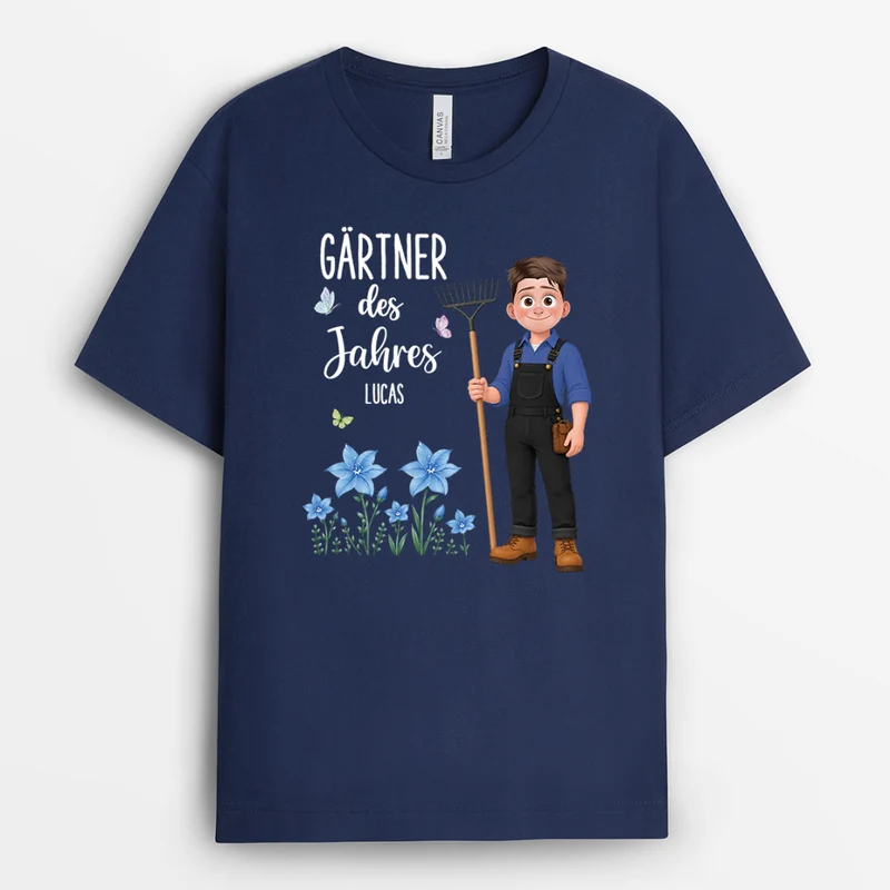 Gärtner Des Jahres Blume Geburtsmonat - Personalisiertes Geschenk | Garten T Shirt Cartoon