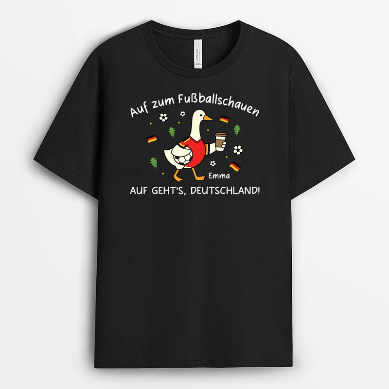 Auf Zum Fußballschauen Auf Geht's Deutschland - Personalisiertes Geschenk | Fussball Shirt