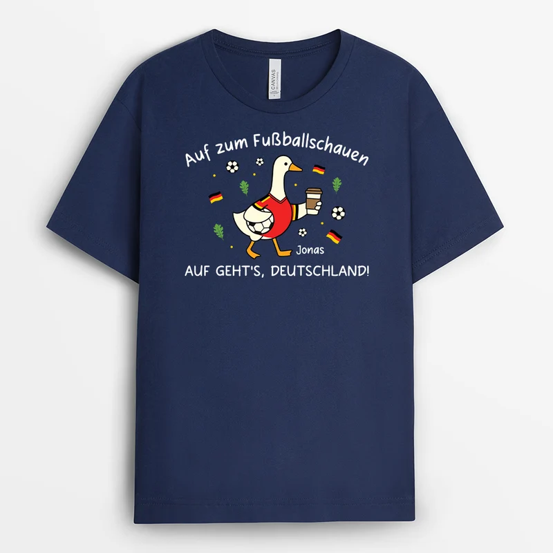 Auf Zum Fußballschauen Auf Geht's Deutschland - Personalisiertes Geschenk | Fussball Shirt