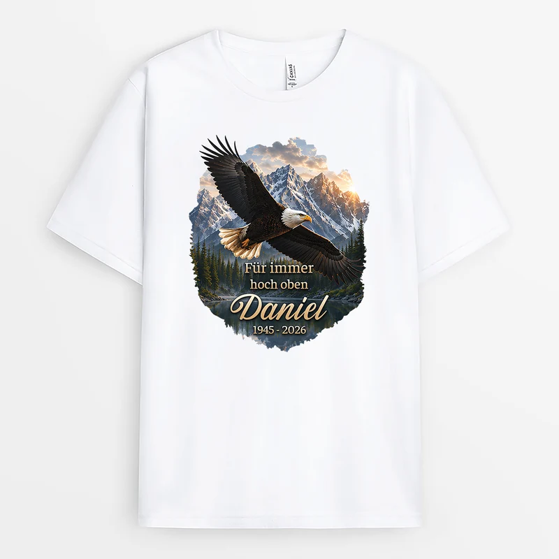Für Immer Hoch Oben - Personalisierte Trauergeschenke | T Shirt Adler