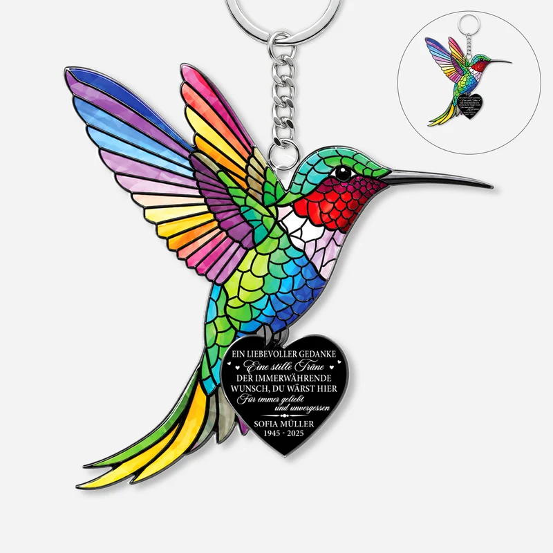 [3D-Optik] Ein Liebevoller Gedanke - Personalisierte Trauergeschenke | Acryl Schlüsselanhänger Papa Mama