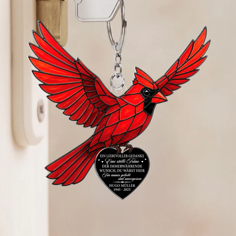 [3D-Optik] Ein Liebevoller Gedanke - Personalisierte Trauergeschenke | Acryl Schlüsselanhänger Papa Mama