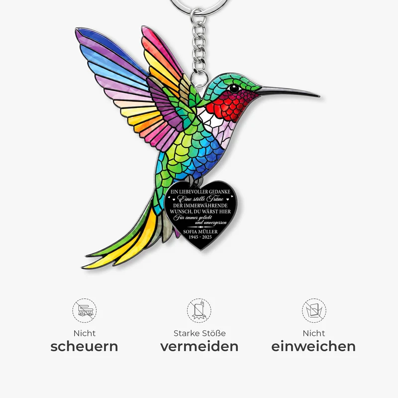 [3D-Optik] Ein Liebevoller Gedanke - Personalisierte Trauergeschenke | Acryl Schlüsselanhänger Papa Mama