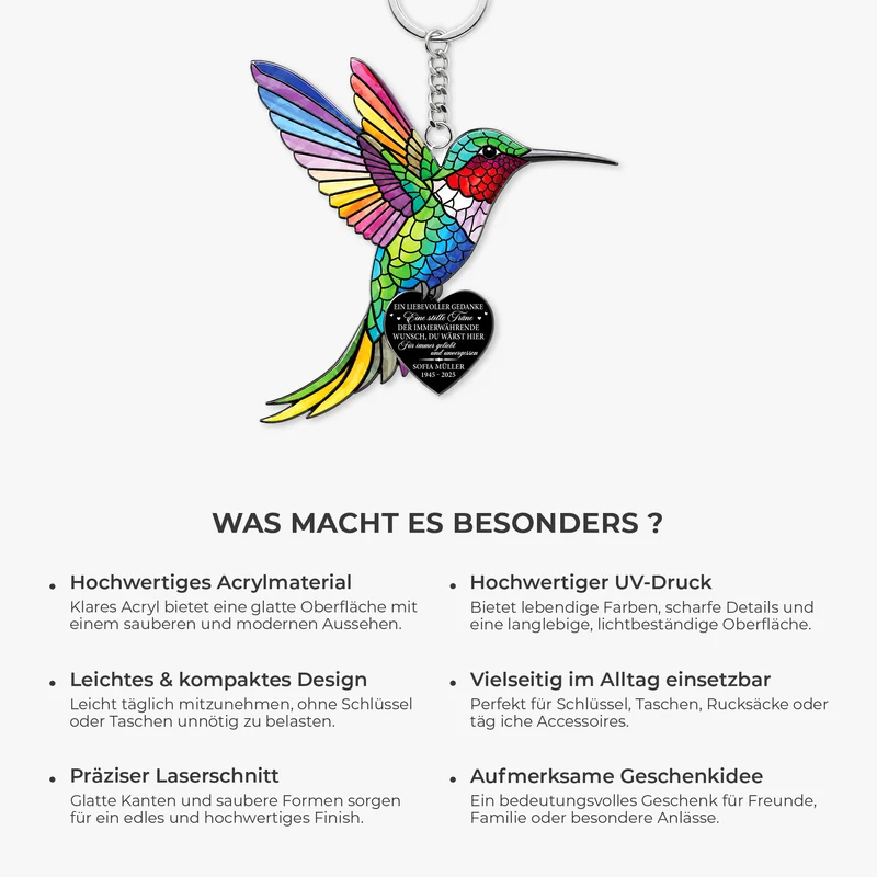 [3D-Optik] Ein Liebevoller Gedanke - Personalisierte Trauergeschenke | Acryl Schlüsselanhänger Papa Mama
