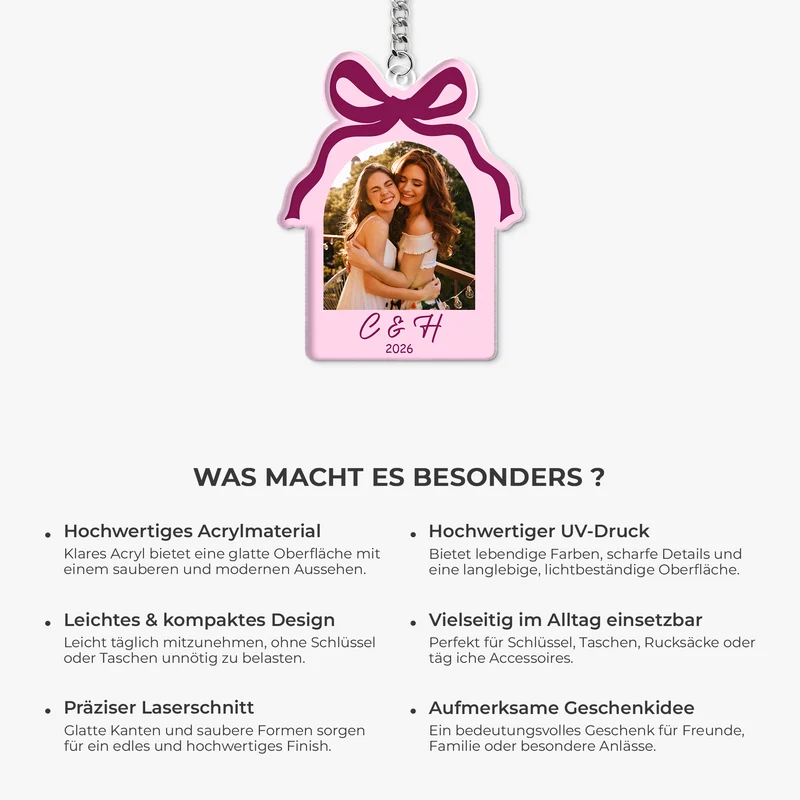 Schlüsselanhänger Mit Foto - Personalisiertes Geschenk | Acryl Schlüsselanhänger