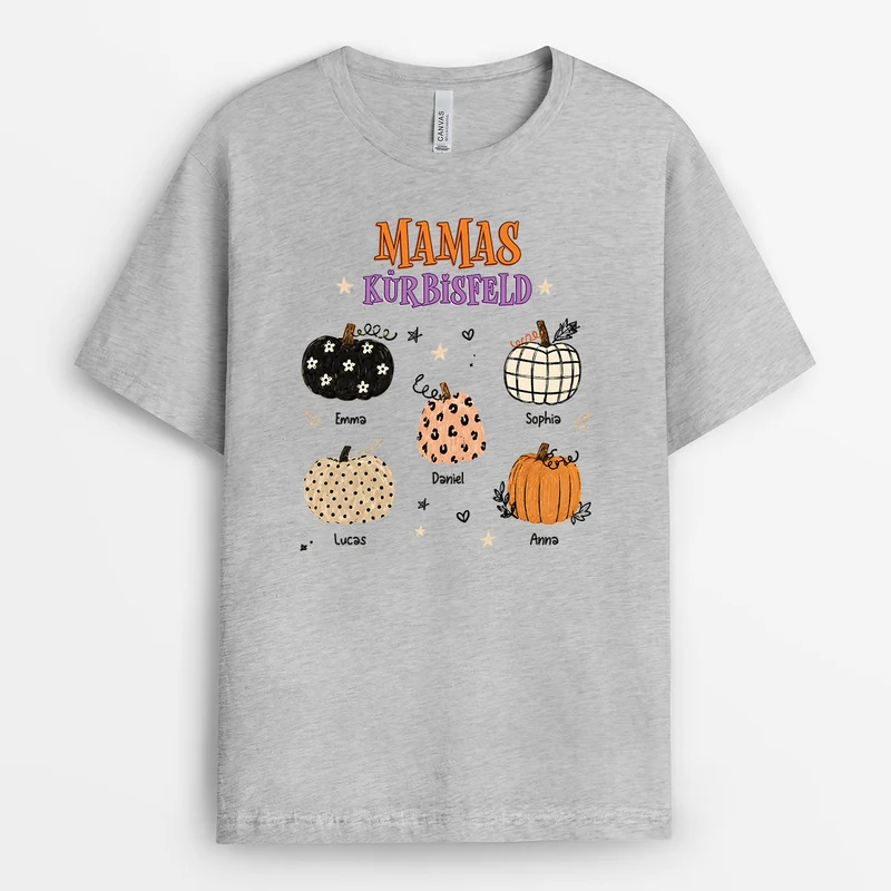 Kürbisse Mama Oma - Personalisiertes Geschenk | Garten T Shirt Halloween Weiß