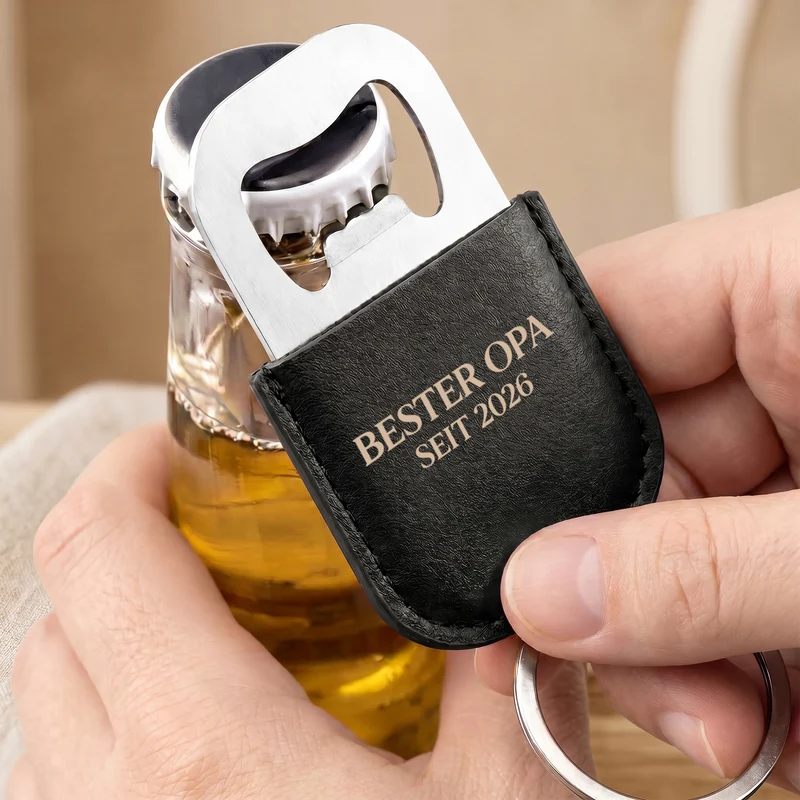 Bester Papa Seit - Personalisiertes Geschenk | Flaschenöffner Schlüsselanhänger Papa Opa