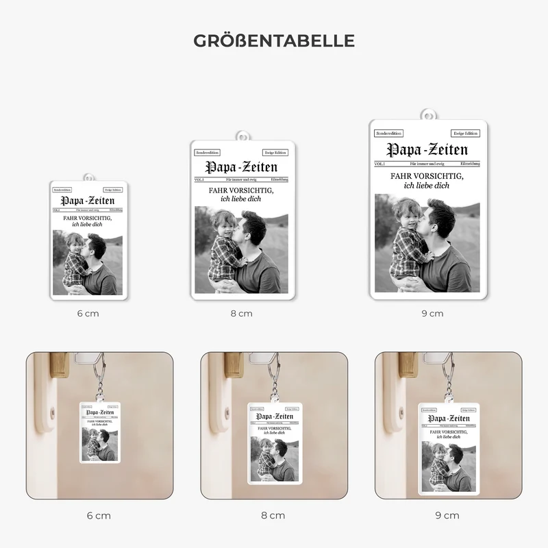Papa-Zeiten Fahr Vorsichtig - Personalisierte Geschenke Foto | Acryl Schlüsselanhänger