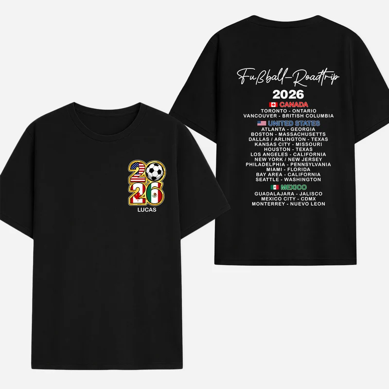 Fußball-Roadtrip - Personalisiertes Geschenk | T Shirt Bedrucken Beidseitig