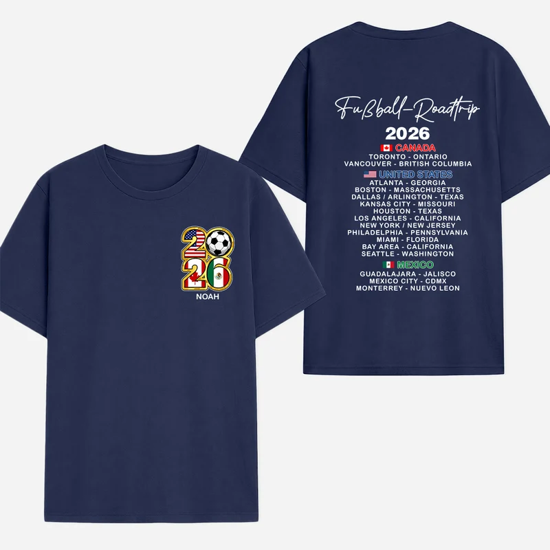 Fußball-Roadtrip - Personalisiertes Geschenk | T Shirt Bedrucken Beidseitig
