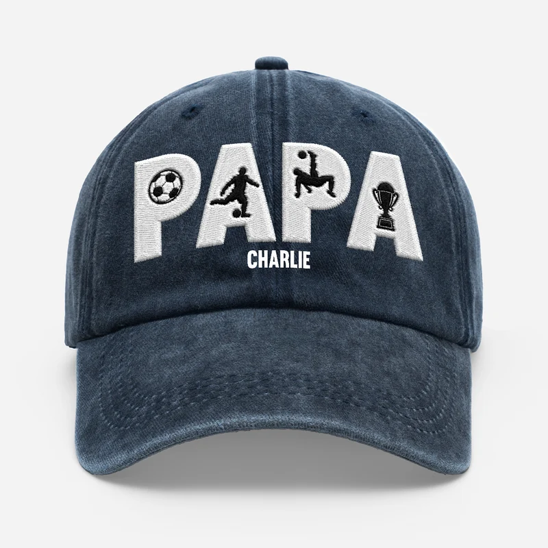 Papa Opa Fußball - Personalisiertes Geschenk | Washed Cap