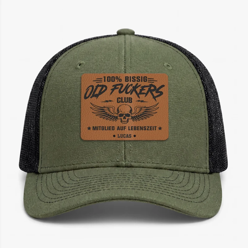 Old Fuckers Club - Personalisiertes Geschenk | Cap Mit Lederpatch Männer Lustig