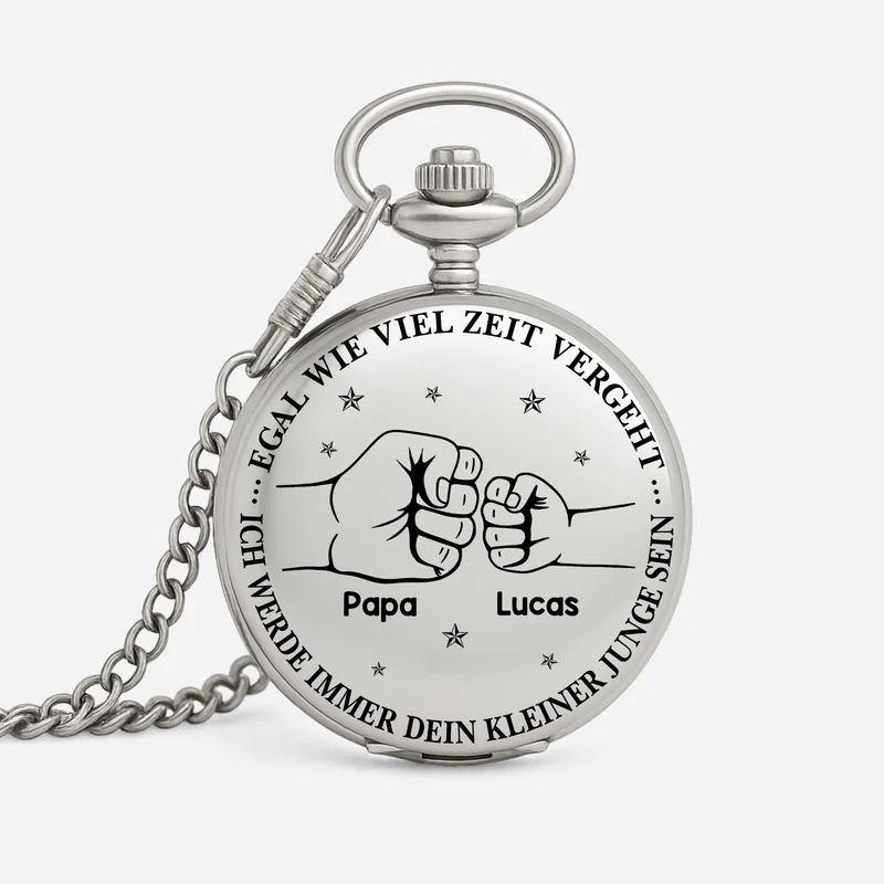 Egal Wie Viel Zeit Vergeht Ich Werde Immer Dein Kleines Mädchen Sein - Personalisiertes Geschenk | Taschenuhr Papa Opa