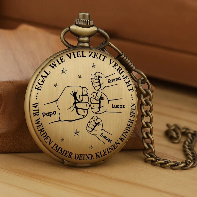 Egal Wie Viel Zeit Vergeht Ich Werde Immer Dein Kleines Mädchen Sein - Personalisiertes Geschenk | Taschenuhr Papa Opa