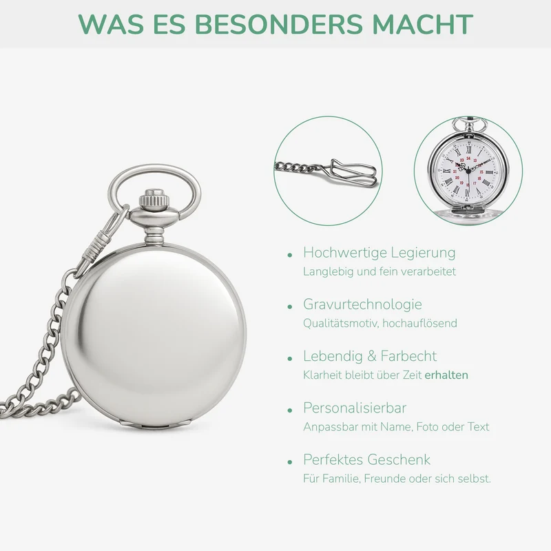 Egal Wie Viel Zeit Vergeht Ich Werde Immer Dein Kleines Mädchen Sein - Personalisiertes Geschenk | Taschenuhr Papa Opa