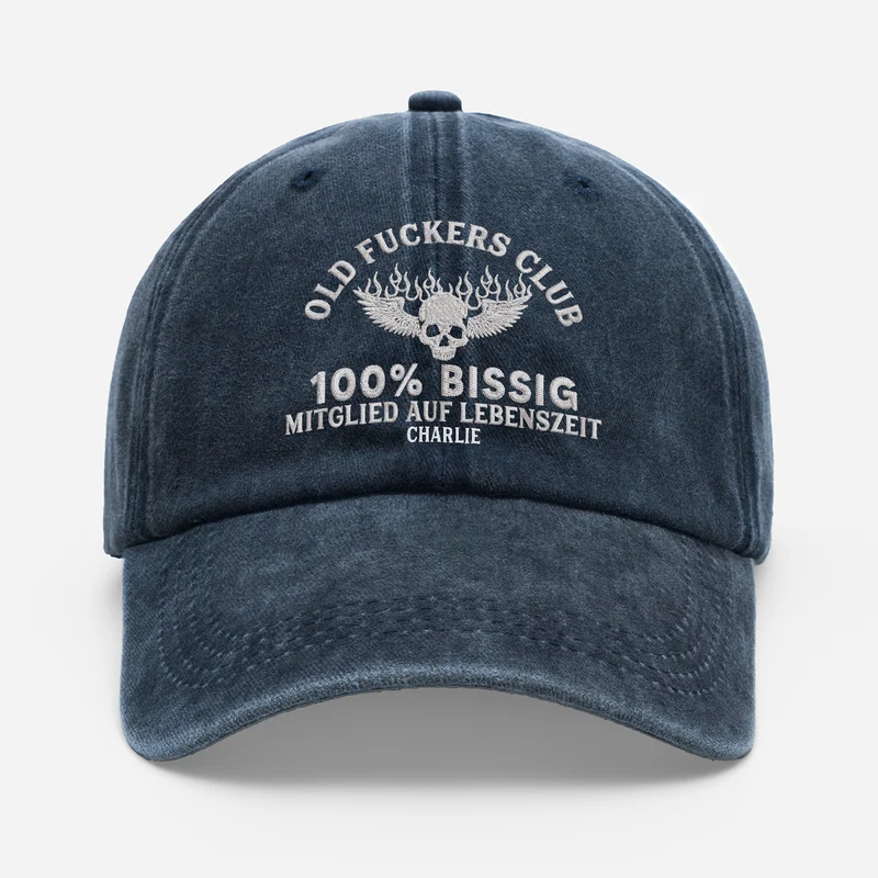 Old Fuckers Club - Personalisiertes Geschenk | Washed Cap Lustig Männer