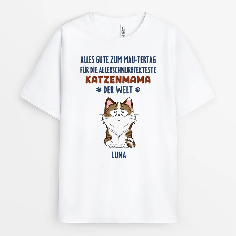 Alles Gute Zum Mau-Tertag Vatertag Muttertag - Personalisierte Geschenke Katze | T Shirt