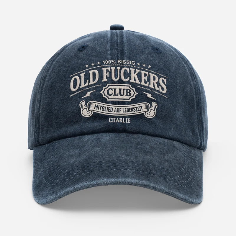 Old Fuckers Club - Personalisiertes Geschenk | Washed Cap Männer Lustig Vintage