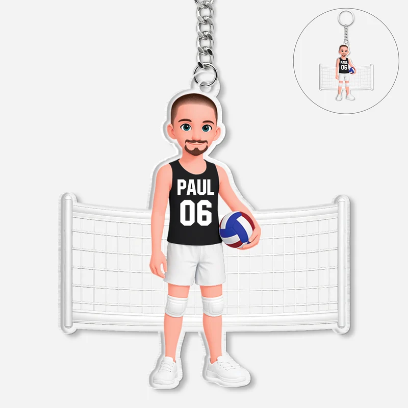 Volleyball - Personalisiertes Geschenk | Aluminium Schlüsselanhänger