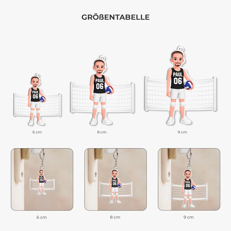 Volleyball - Personalisiertes Geschenk | Aluminium Schlüsselanhänger