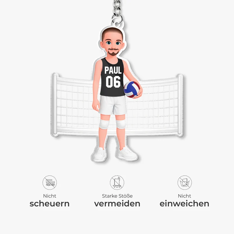 Volleyball - Personalisiertes Geschenk | Aluminium Schlüsselanhänger