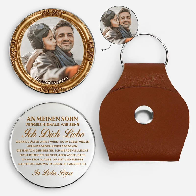 Sprüche Von Vater Zu Sohn - Personalisierte Geschenke Foto | Pocket Hug Schlüsselanhänger Sohn Tochter