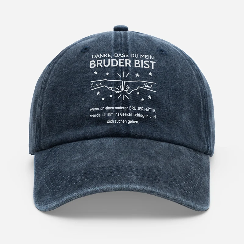 Danke Dass Du Mein Bruder Bist - Personalisiertes Geschenk | Washed Cap Bruder Schwester