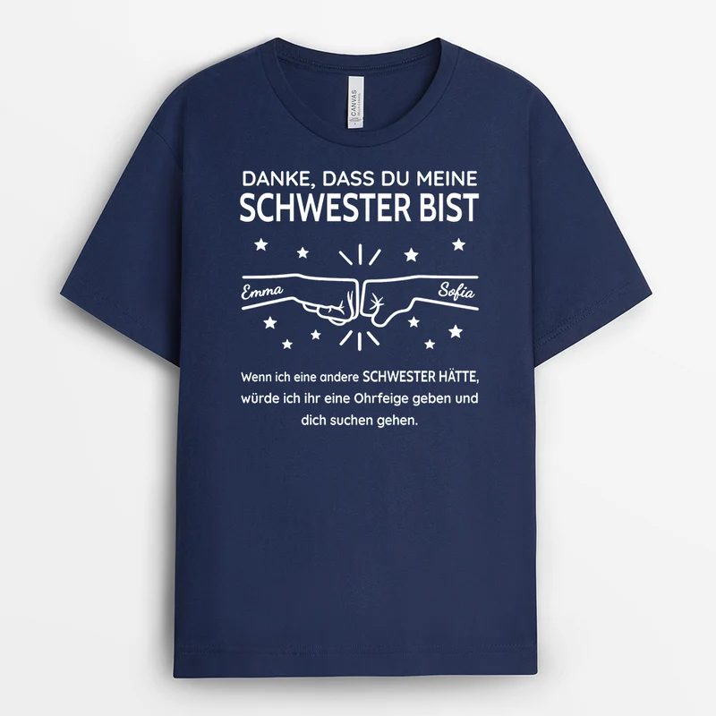 Danke Dass Du Mein Bruder Bist - Personalisiertes Geschenk | T Shirts Bruder Schwester Faust