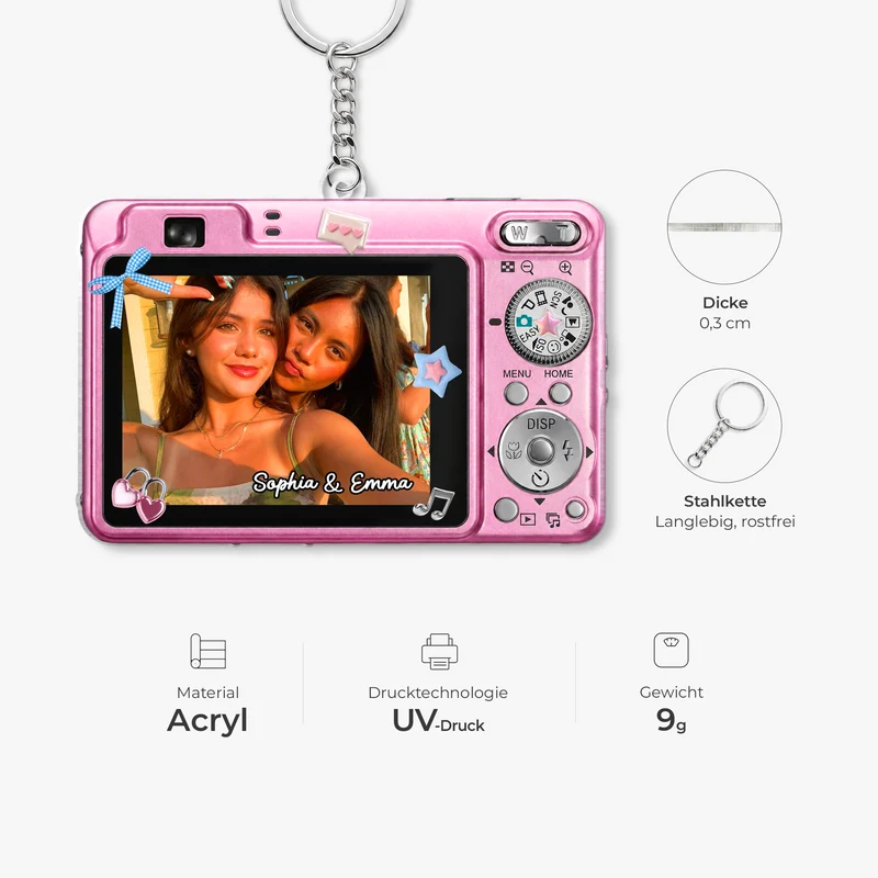 [3D-Optik] Besties - Personalisierte Geschenke Foto | Acryl Schlüsselanhänger Beste Freunde