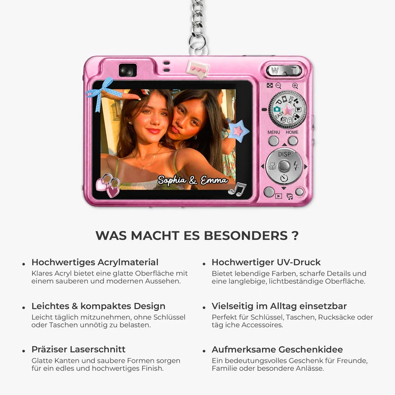 [3D-Optik] Besties - Personalisierte Geschenke Foto | Acryl Schlüsselanhänger Beste Freunde