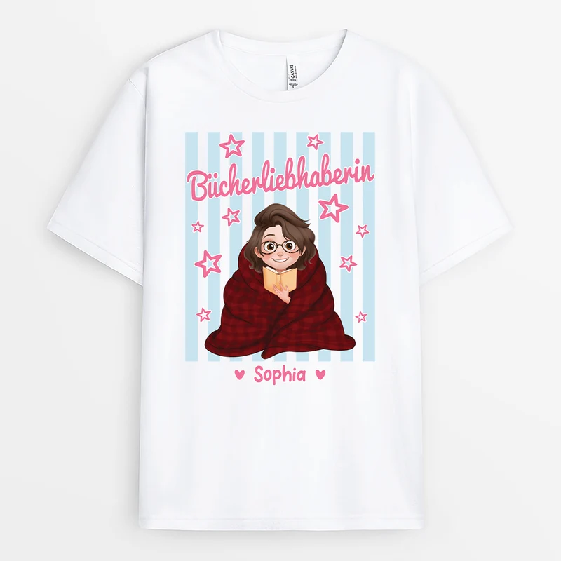 Bücherliebhaberin - Personalisiertes Geschenk | T Shirt Leseratte Frauen Männer