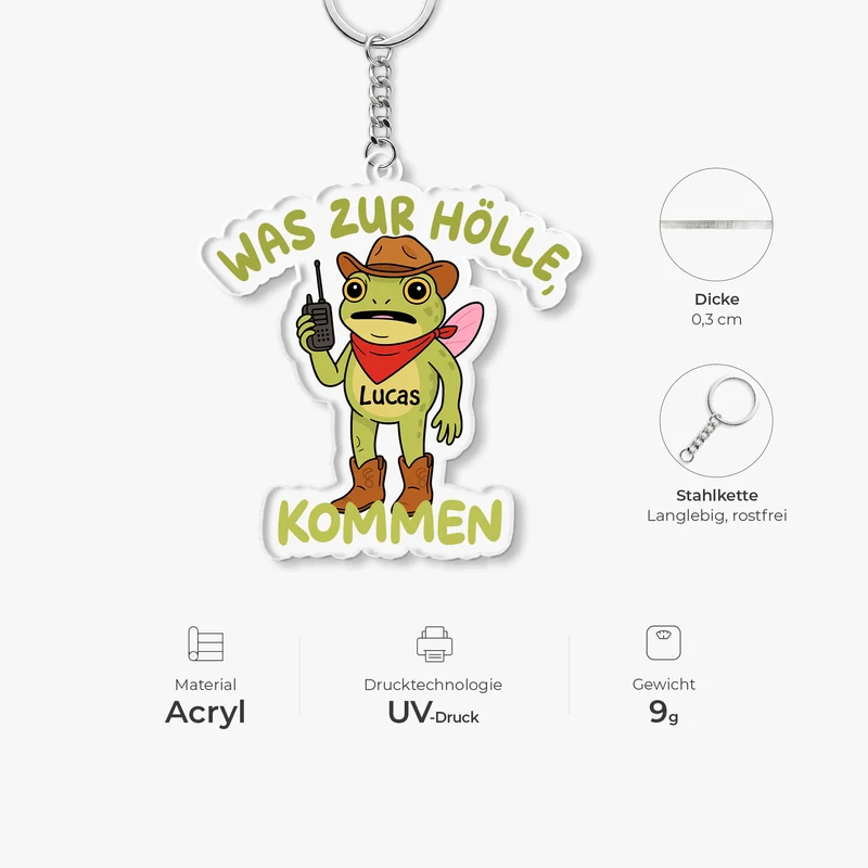Was Zur Hölle Kommen - Lustige Personalisierte Geschenke | Kollegen Freundschafts Acryl Schlüsselanhänger