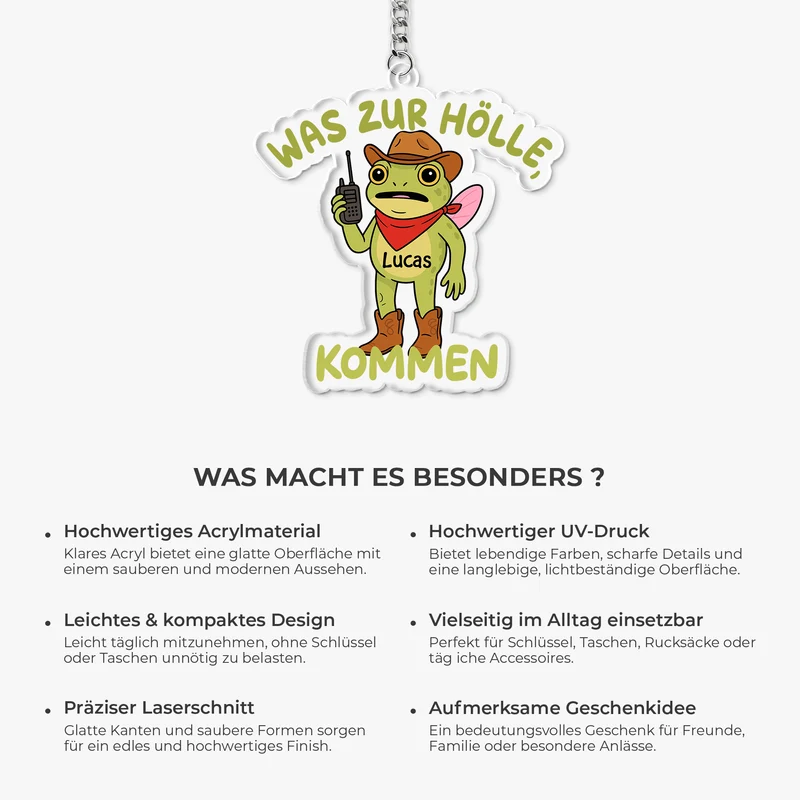 Was Zur Hölle Kommen - Lustige Personalisierte Geschenke | Kollegen Freundschafts Acryl Schlüsselanhänger