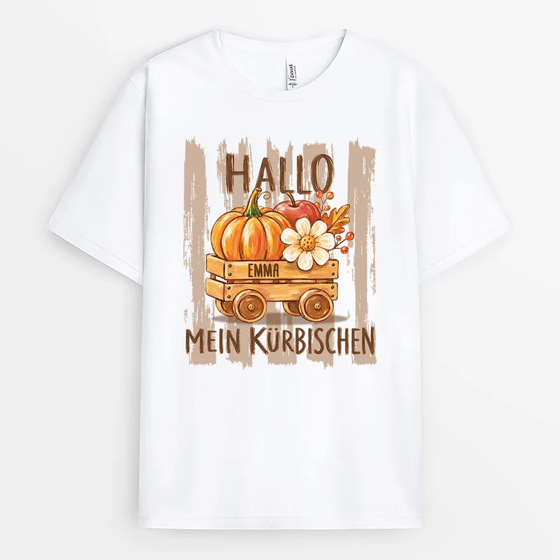 Hallo Mein Kürbischen - Personalisiertes Geschenk | T Shirts Damen Männer Herbst