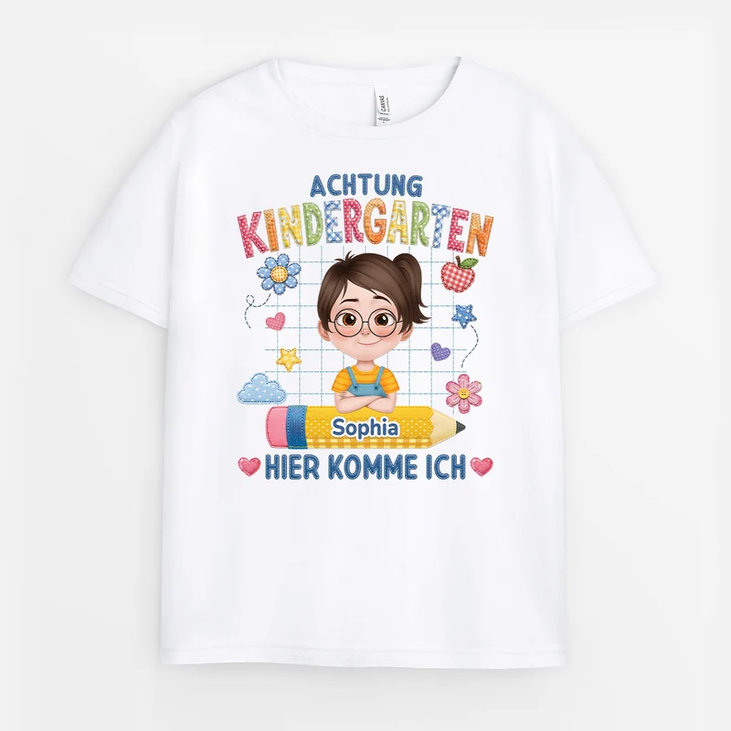 Achtung Hier Komme Ich - Personalisierte Geschenke Kinder | T-Shirts Schulkind