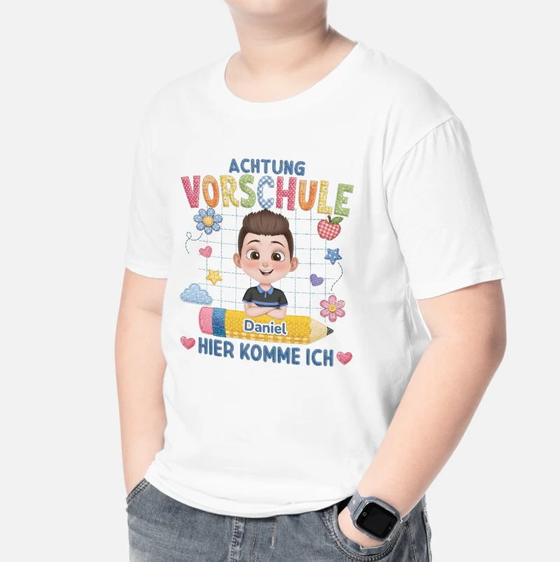 Achtung Hier Komme Ich - Personalisierte Geschenke Kinder | T-Shirts Schulkind