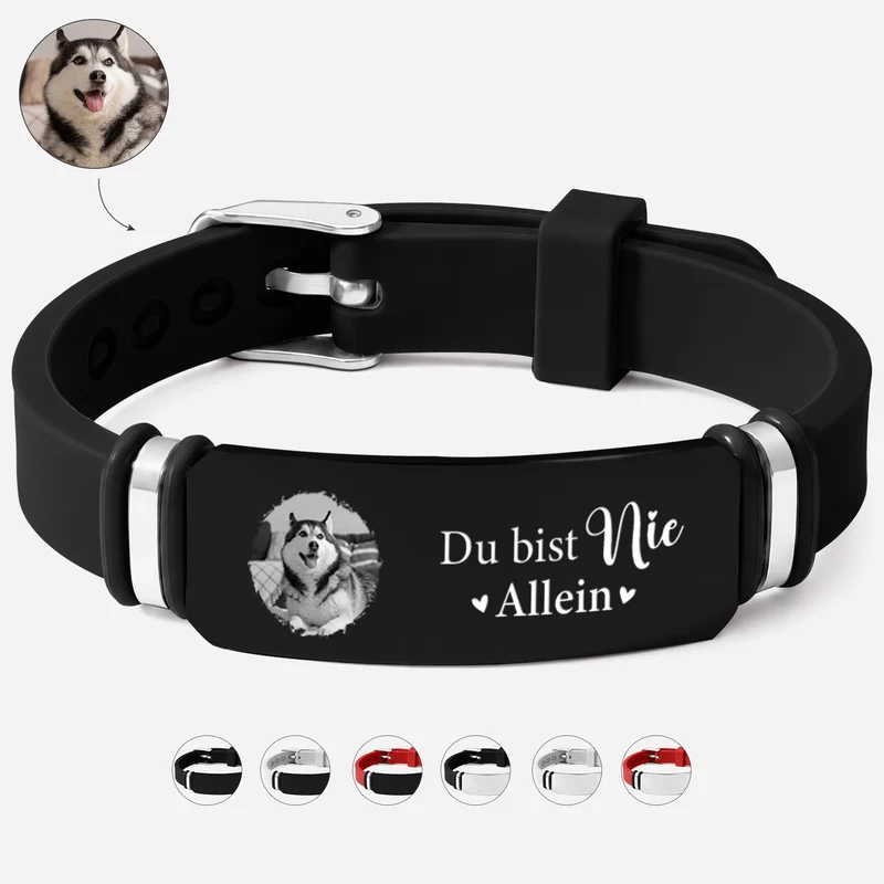 Ich Bin Immer Bei Dir - Personalisierte Trauergeschenke | Silikon Armband Foto Haustiere