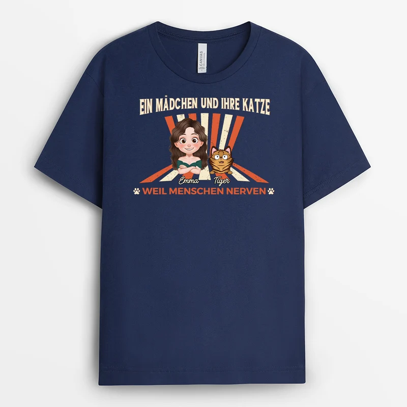 Ein Mann & Seine Katze Weil Menschen Nerven - Personalisierte Geschenke Katze | T Shirt