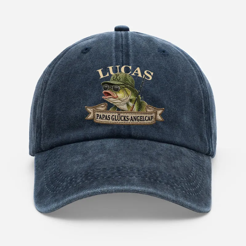 [3D-Optik] Papas Glücks-Angelcap - Personalisiertes Geschenk | Washed Cap Papa Opa