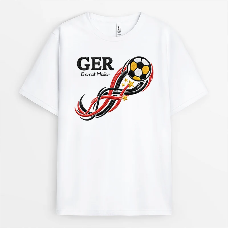 [3D-Optik] Name - Personalisiertes Geschenk | Fussball Shirt