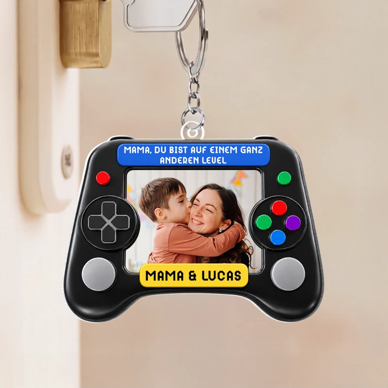 [3D-Optik] Du Bist Auf Einem Ganz Anderen Level - Personalisierte Geschenke Foto | Acryl Schlüsselanhänger Gamer Papa Opa