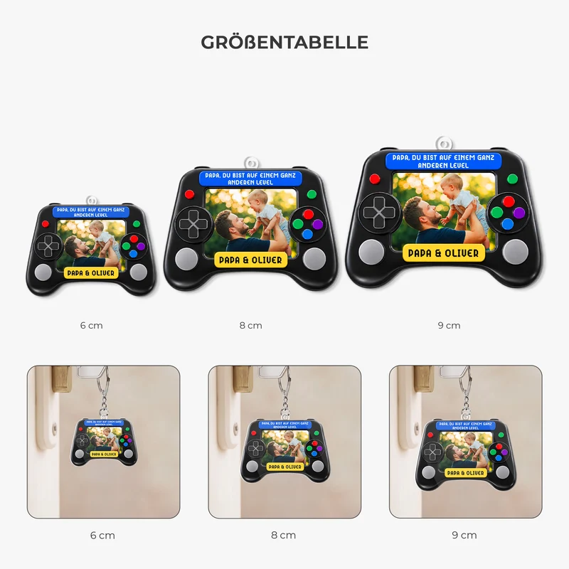 [3D-Optik] Du Bist Auf Einem Ganz Anderen Level - Personalisierte Geschenke Foto | Acryl Schlüsselanhänger Gamer Papa Opa